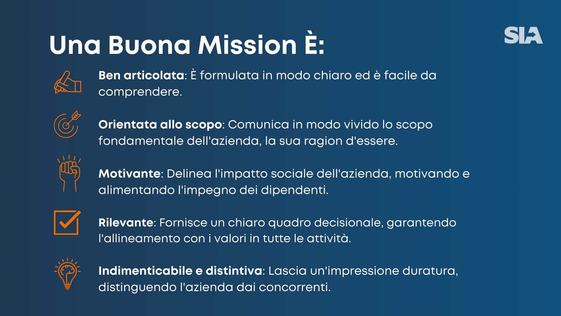 una buona mission: strategia aziendale